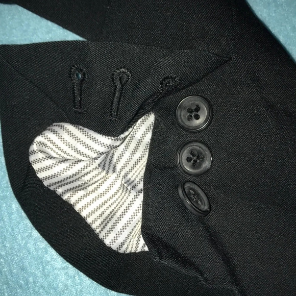 MERONA blazer black with striped lining in sleeves three pockets NEW size 2 - Picture 3 of 7